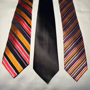 Robert Talbott, Tommy Hilfiger, XMI Platinum Multicolor Striped Tie Set